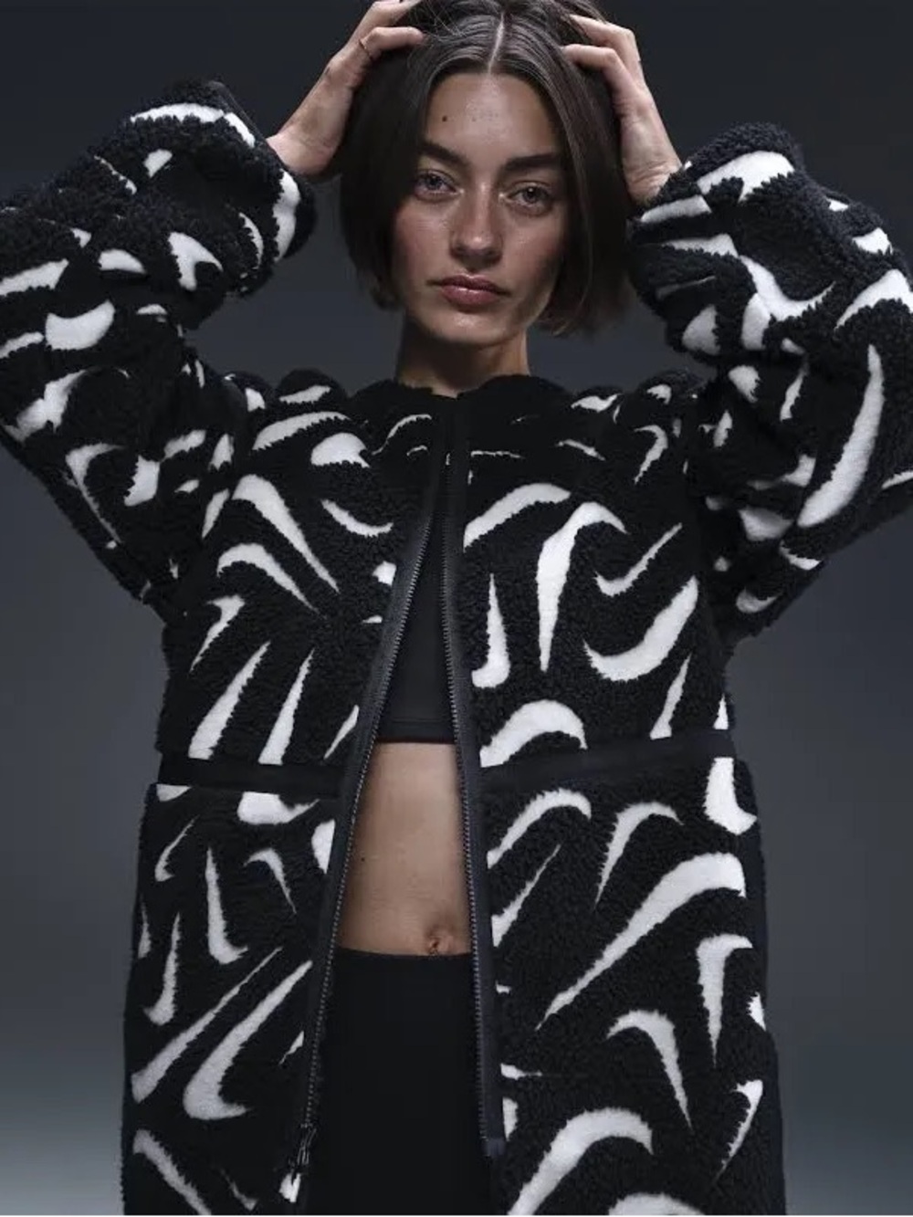 NEW🖤Nike loose high-pile pile jacket oversized $180